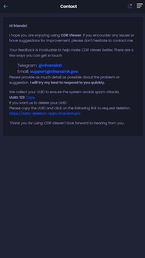 CDR Viewer Screen 3