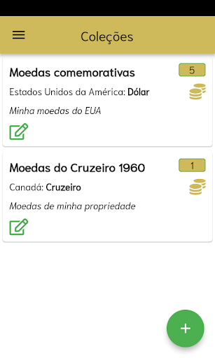 Android application Coleções screenshort
