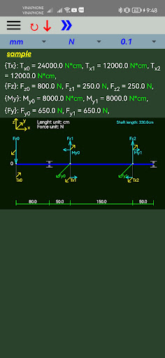 Android application Shaft Design Caculations screenshort
