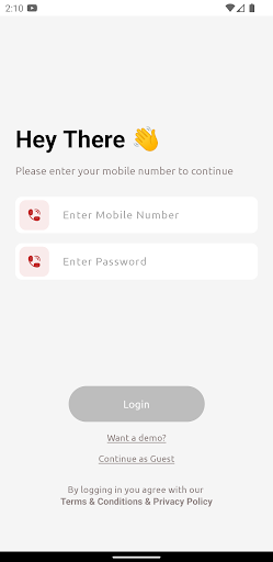 Android application Inzbiz screenshort