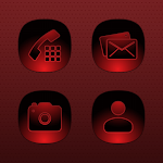 Cover Image of Tải xuống Midnight Glossy Red Icons  APK