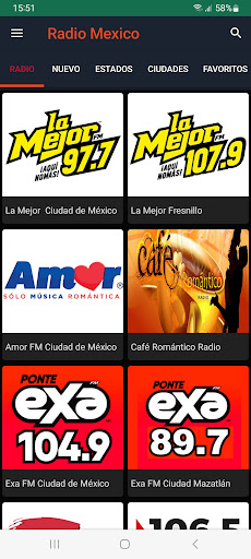 Android application Radio México screenshort