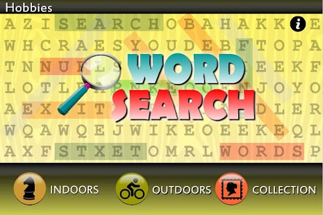 Word Search Hobbies Screenshot