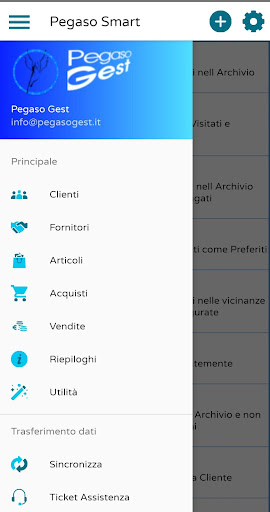 Android application Pegaso Smart screenshort