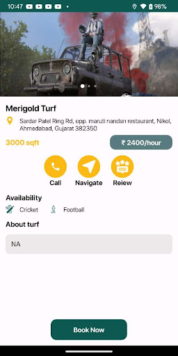 BookYourTurf Screen 2