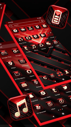 Red Black Tech Launcher Theme Screen 2