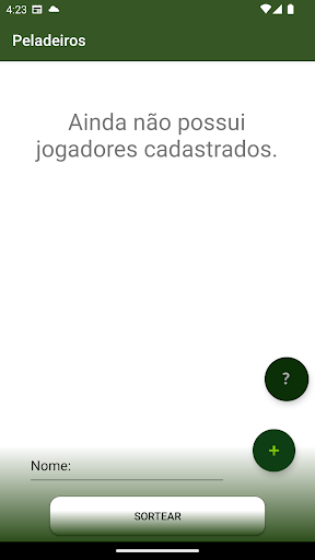 Pelada Society Manager Screen 2