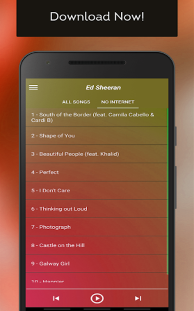 Captura de Pantalla 5 Ed Sheeran Hits Songs 2020 android
