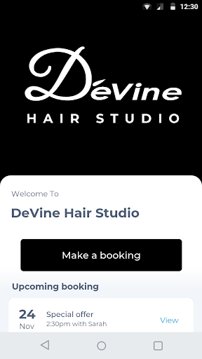 Android application DeVine Hair Studio screenshort