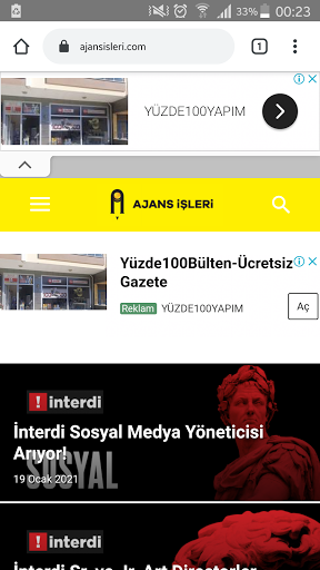 Android application Ajans İşleri screenshort