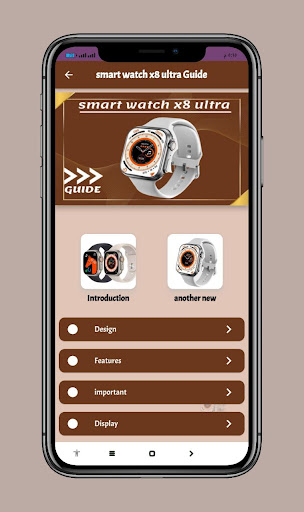 Android application smart watch x8 ultra Guide screenshort