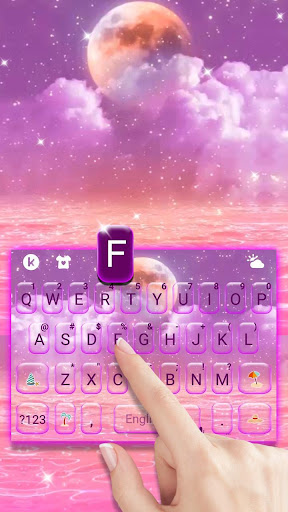 Pink Sky Moon Keyboard Theme Screen 2