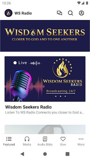 Android application Wisdom Seekers Radio screenshort