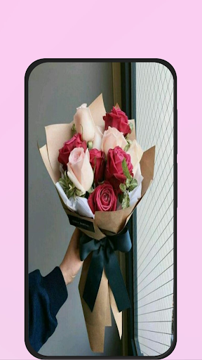 Android application pink roses bouquet screenshort