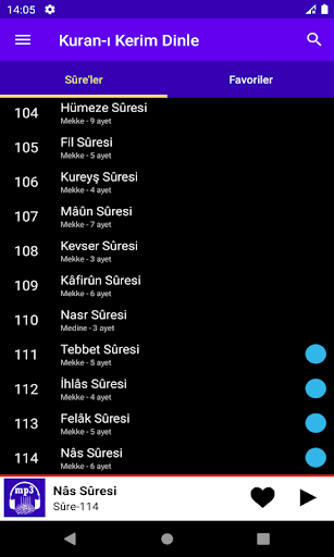 Android application Kur'an-ı Kerim Dinle screenshort