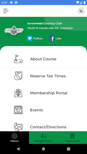 Android application Arrowhead Country Club screenshort