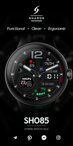 SH085 Watch Face, WearOS watch screenshot 1