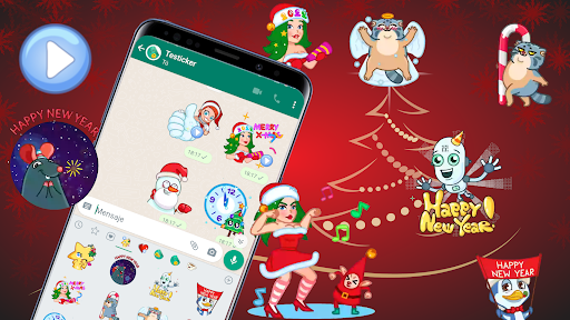 Android application WASticker Christmas in motion screenshort