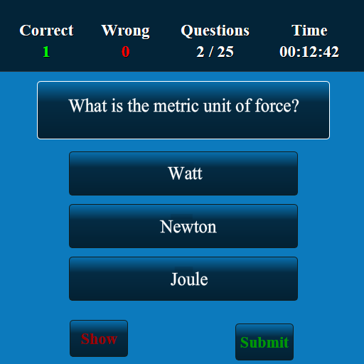 Physics MCQ Screen 3