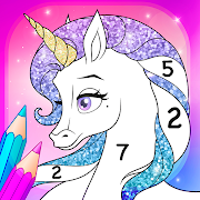  Rainbow Unicorns Coloring Book by Numbers 