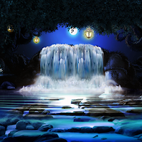 Ночной 3D Водопад Живые Обои