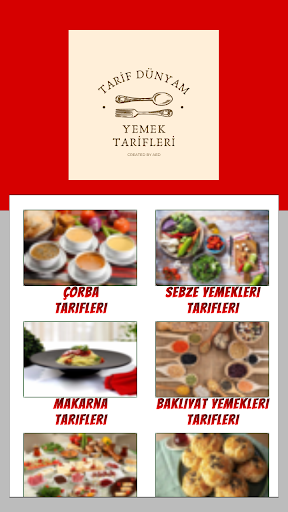 Android application Tarif Dünyam (Yüzlerce Tarif) screenshort