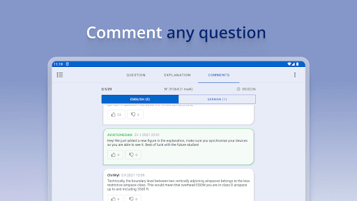 Screenshot of Aviation Exam - EASA