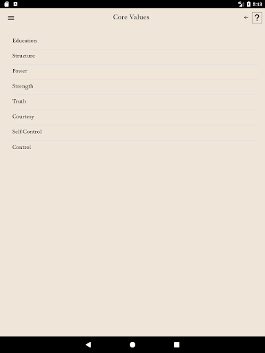 Krystallos Personal Values Screen 2