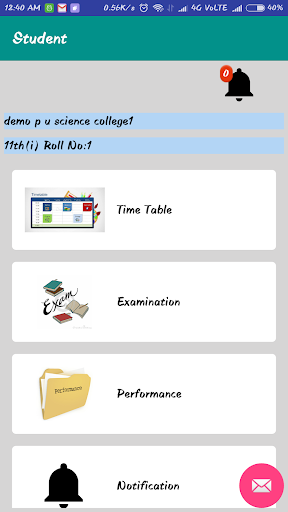 Android application TG Student screenshort