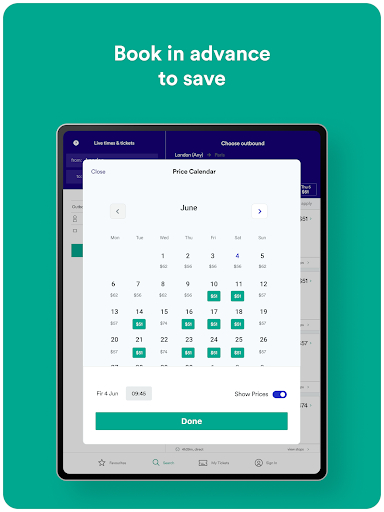 Screenshot of Trainline: Train travel Europe