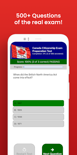 Canada Citizenship Exam Screen 3