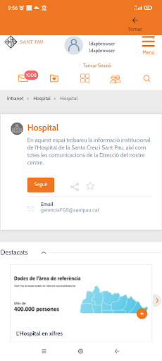 Android application Intranet de Hospital Sant Pau screenshort