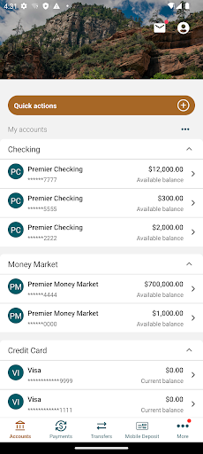 Android application NB|AZ Mobile Banking screenshort