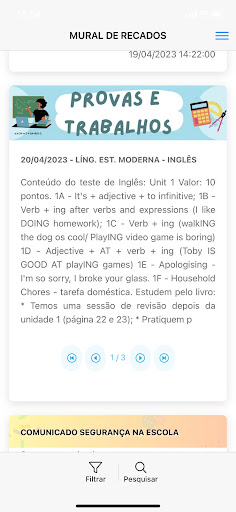 Android application Agenda Educacional screenshort