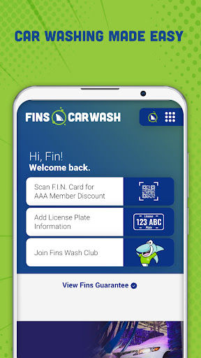 Fins Car Wash Screen 3