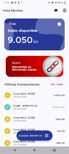 Android application XO Beneficiarios screenshort