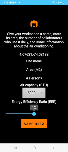Air conditioning optimizer Screen 2