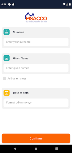 Android application MSACCO screenshort