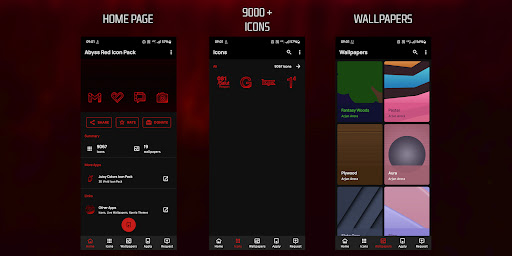 Screenshot of Abyss Red Icon Pack