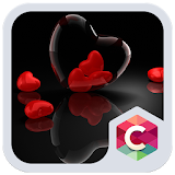 Romantic Hearts Theme: Red Color Black heart Love icon