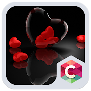 Romantic Hearts Theme: Red Color Black heart Love  Icon