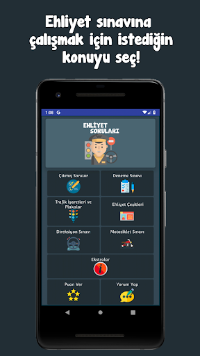Android application Ehliyet Çıkmış Sorular screenshort