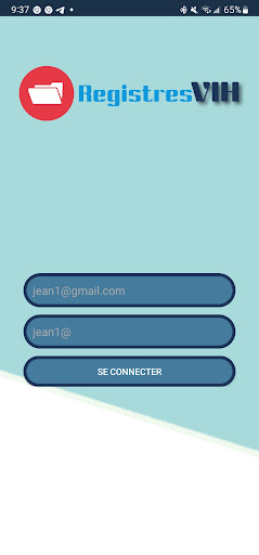 Android application Registres VIH screenshort