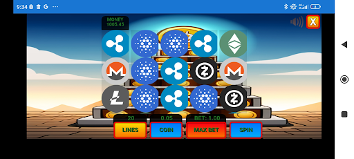 Android application Crypto Slot Machine screenshort
