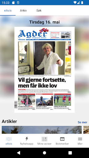 Android application Avisen Agder eAvis screenshort