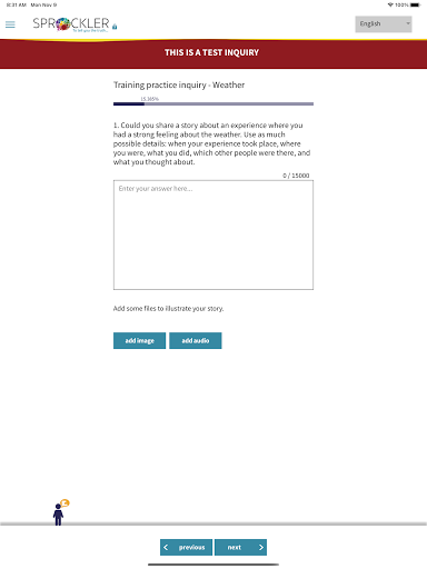 Sprockler collector Screen 3