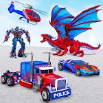 Cover Image of Herunterladen Drachen-Roboter-Polizeiwagen-Spiel  APK