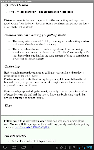 Mobile Golf Tempo Trial