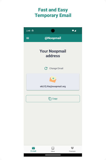 Android application Noop Mail - Temporary email screenshort