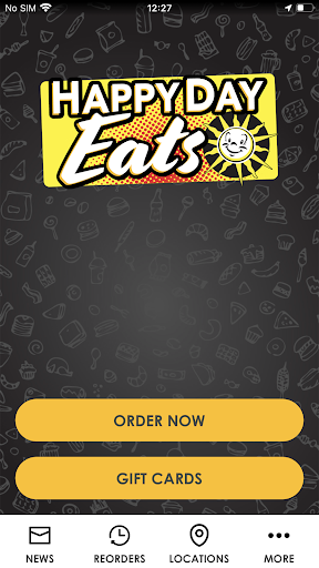 Android application Happy Day Eats screenshort
